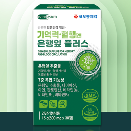 코오롱제약 기억력 혈행 징코 은행잎 추출물 30정 2박스 2개월 나이아신 판토텐산 비타민B - 상세 이미지 2
