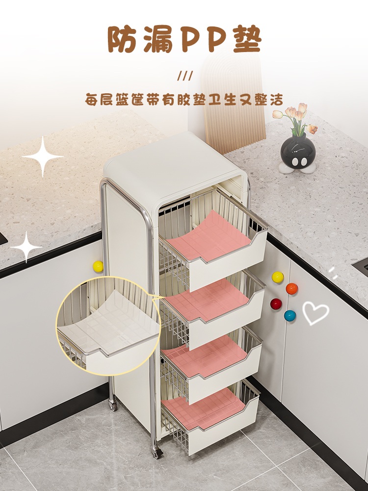 회전수납장 이동식 트레이 스탠드 정리함 트롤리 수납장 - 상세 이미지 3