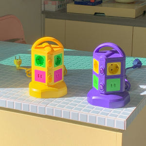 N배송 비비드 컬러 디자인 멀티탭 콘센트 고용량 큐브 타워형 집들이선물 ... 실사용 후기 | 효과 있을까? - 상품 이미지 2