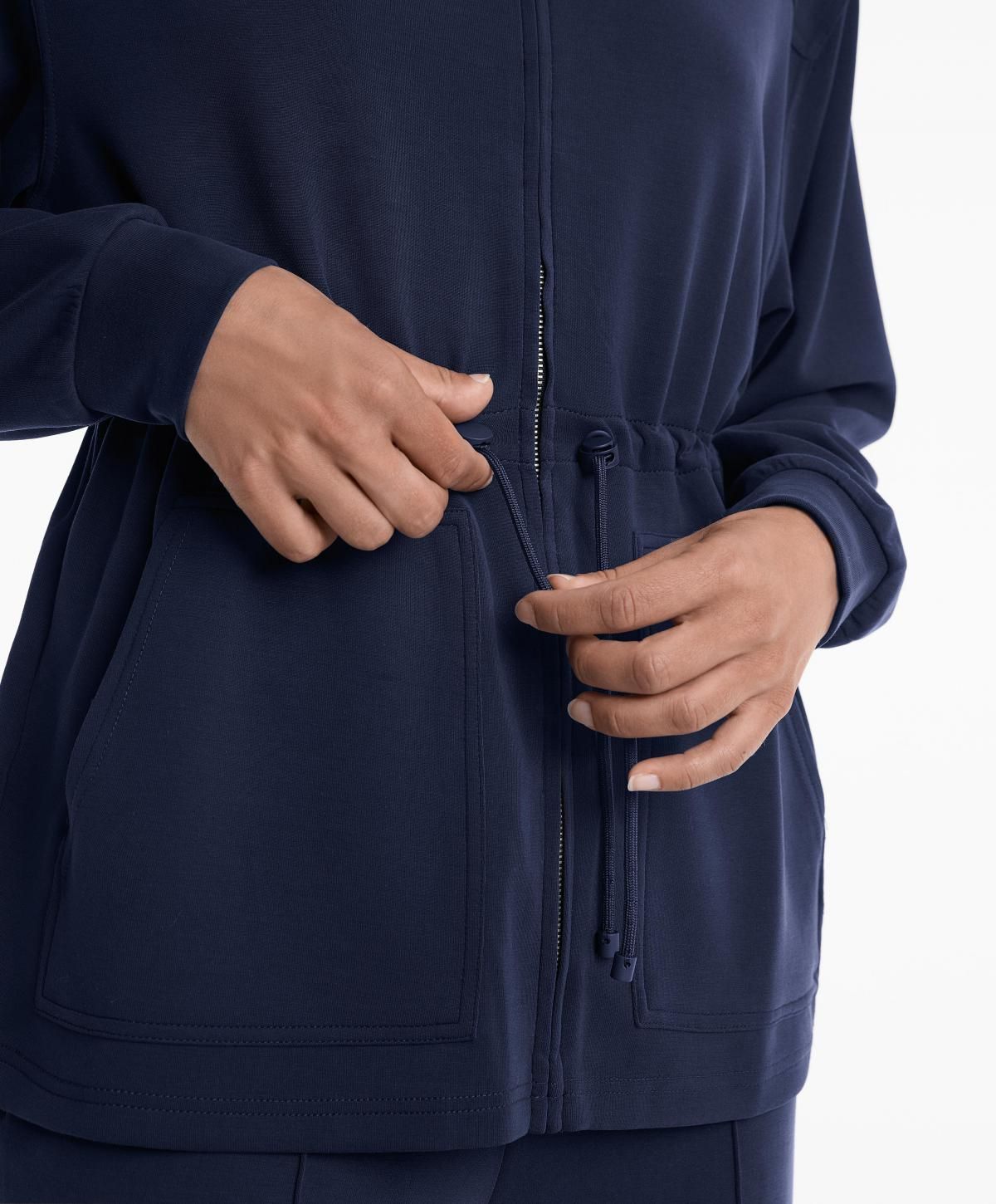 오이쇼 소프트 모달 스트링 롱 재킷 4913/791 NAVY 이미지 7