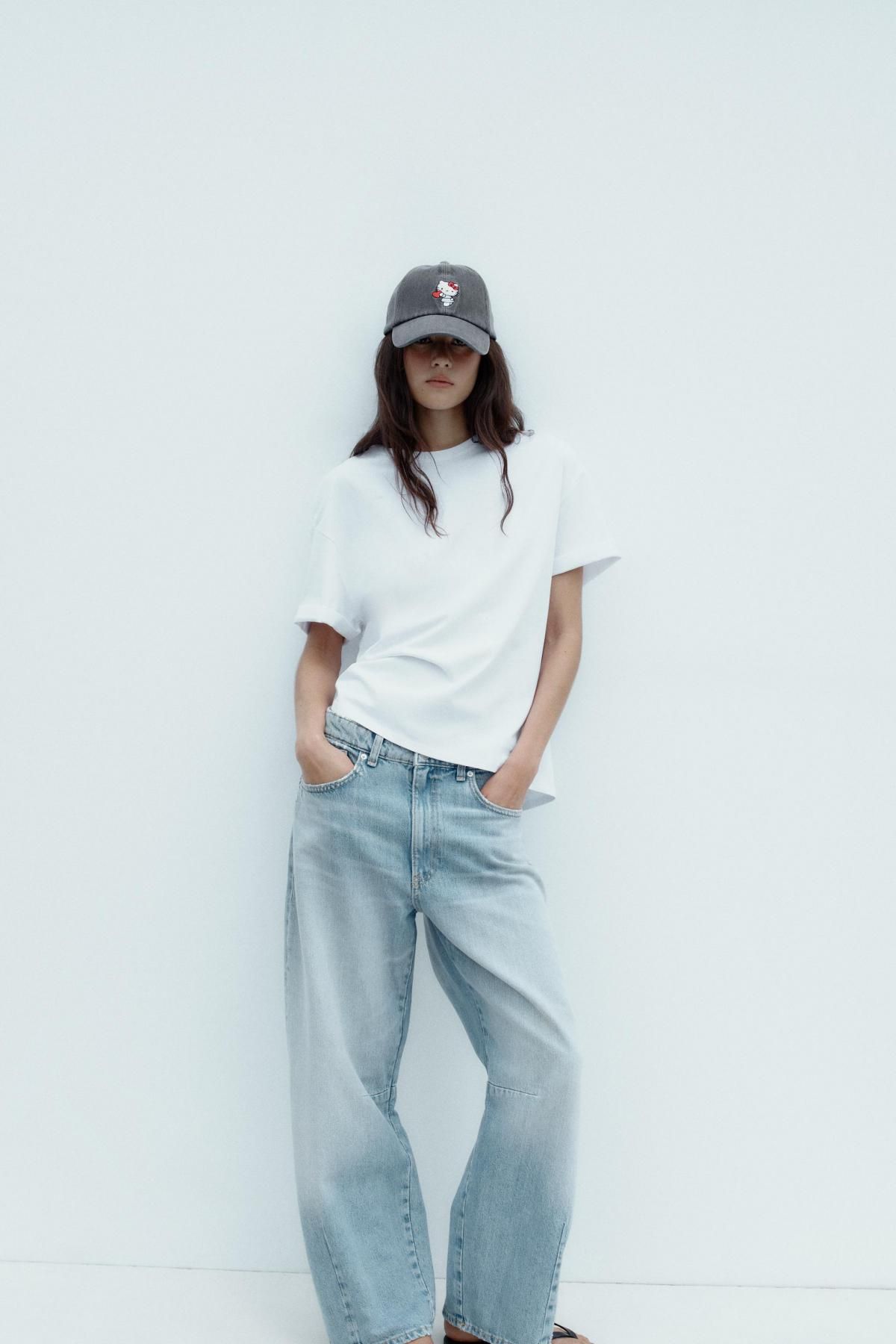 자라 헬로키티 자수 그레이 데님 캡모자 3920/486 GREY - 상세 이미지 2