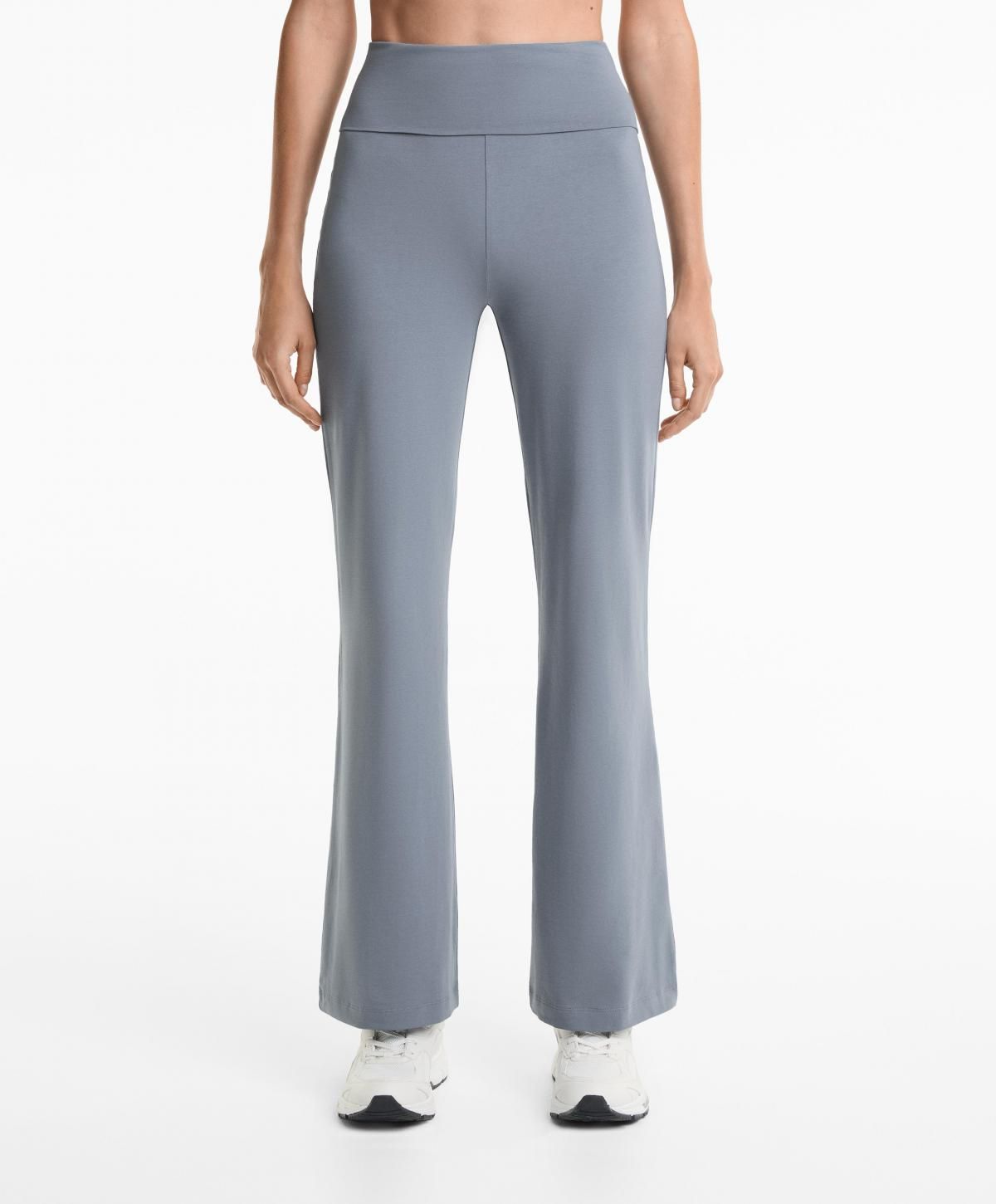 오이쇼 코튼블렌드 폴드오버 플레어 팬츠 3359/739 MIDGREY-BLUE - 상품 이미지