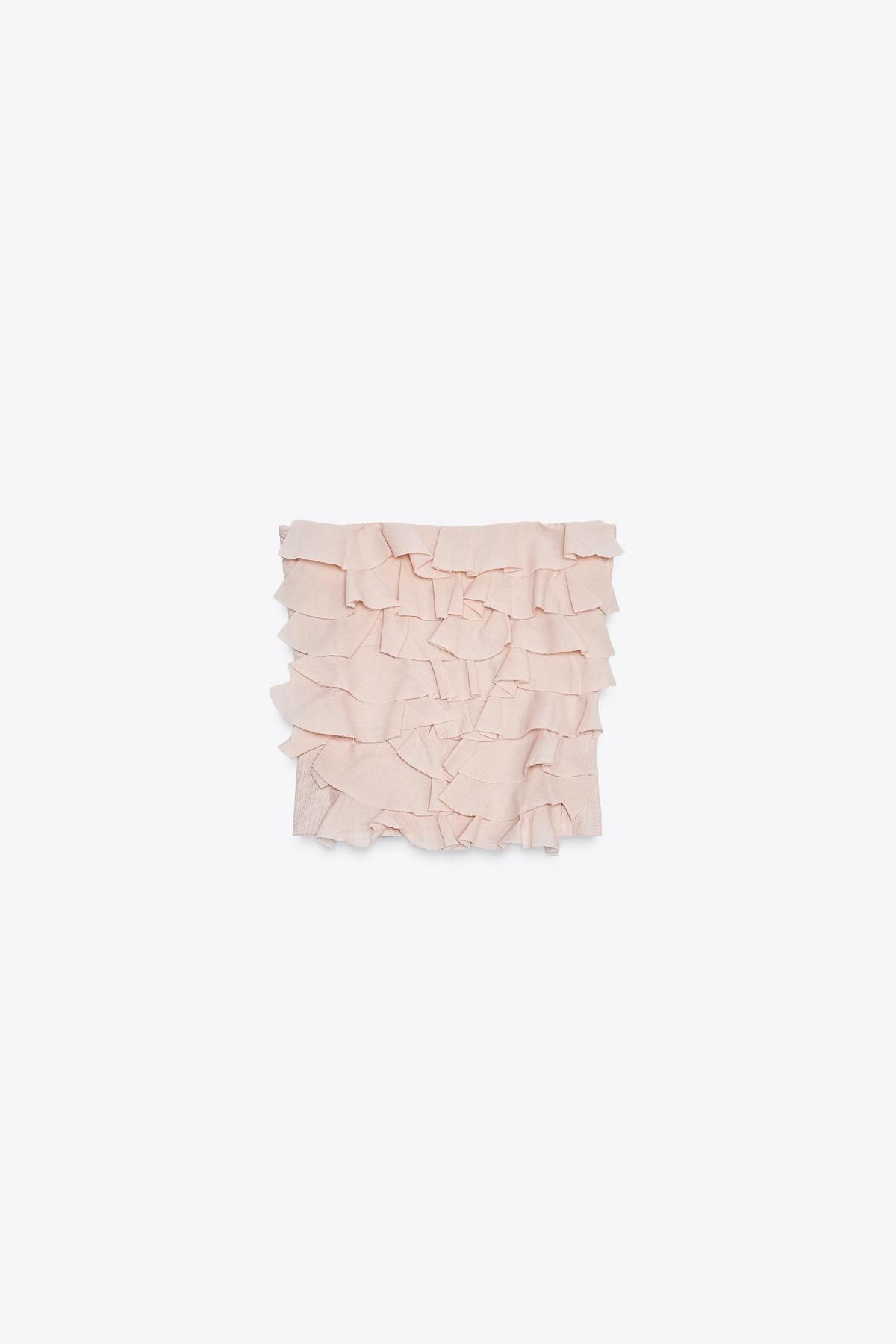자라 러플 텍스처 스트랩리스 탑 0085/800 BEIGE-PINK - 메인 이미지
