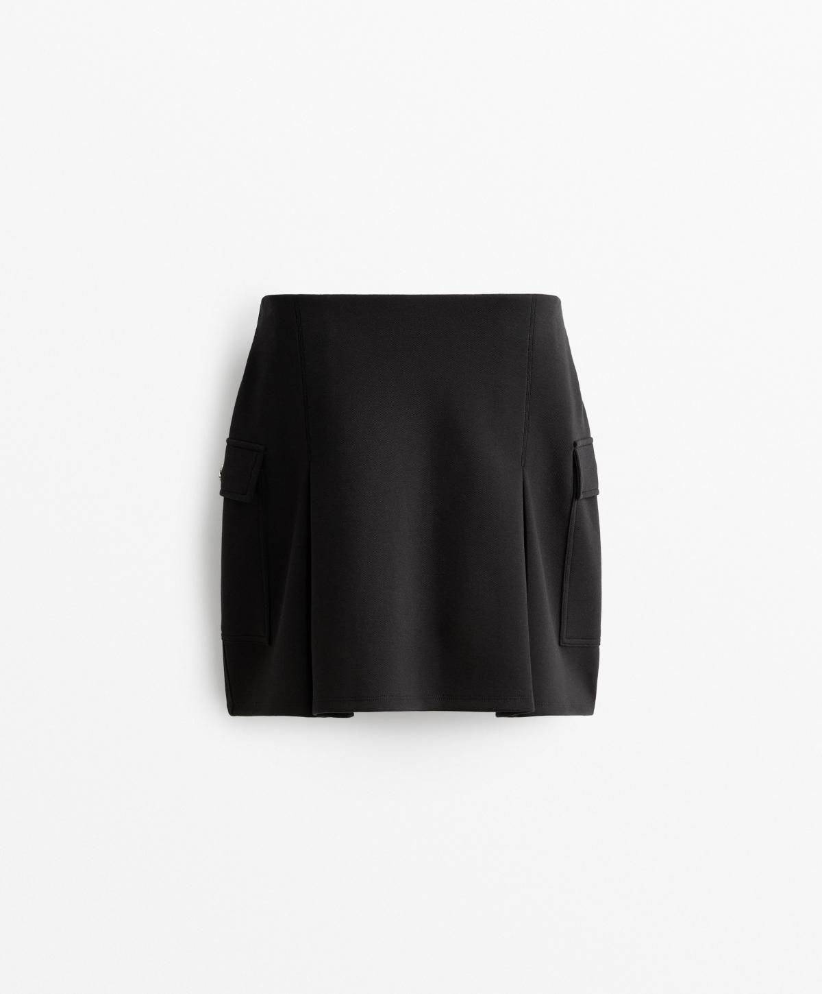 오이쇼 테크니컬 피케 카고 미니 스커트 3554/732 BLACK - 메인 이미지