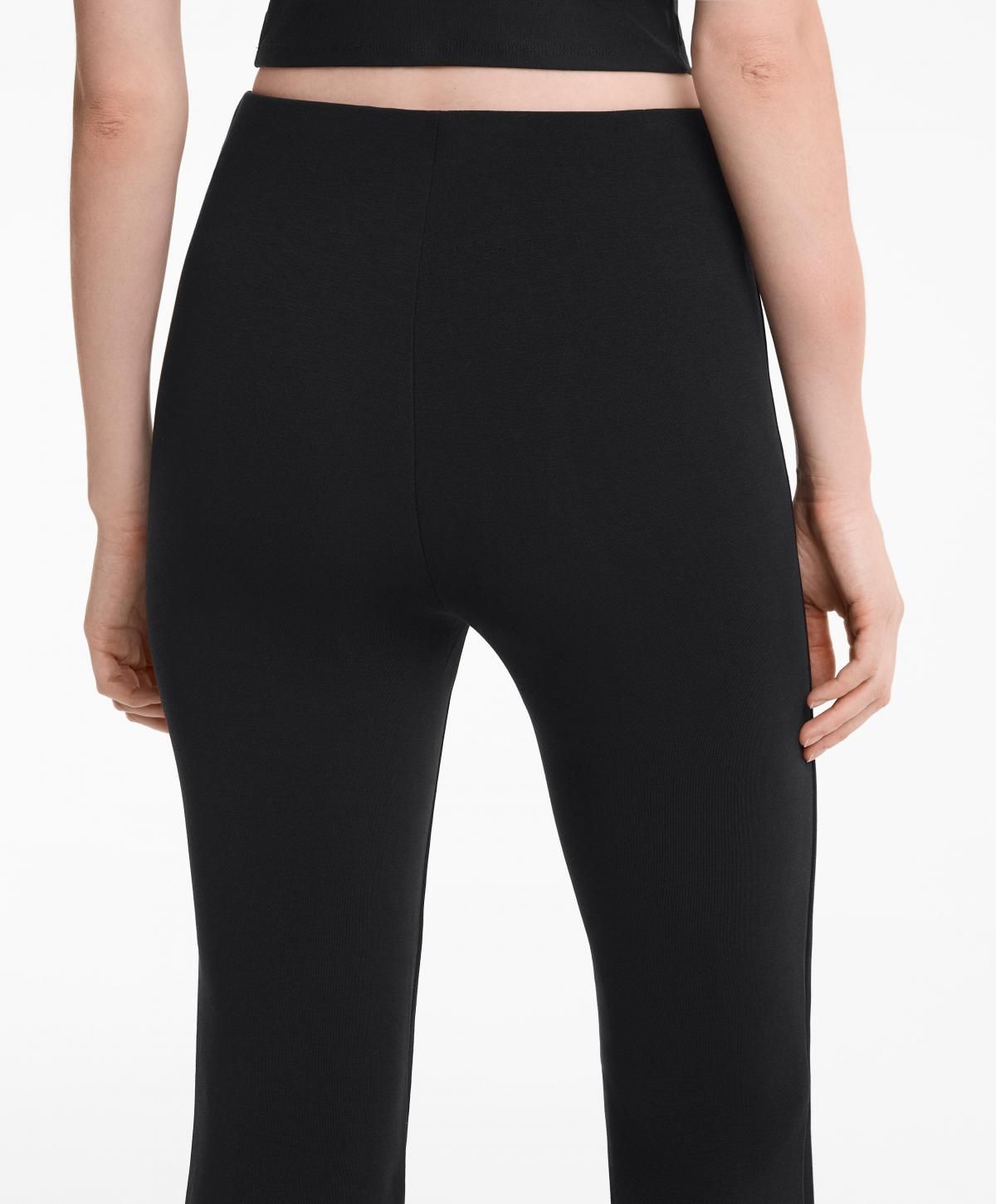 오이쇼 코튼 혼방 하이라이즈 플레어 크롭 팬츠 3377/308 BLACK - 상세 이미지 3