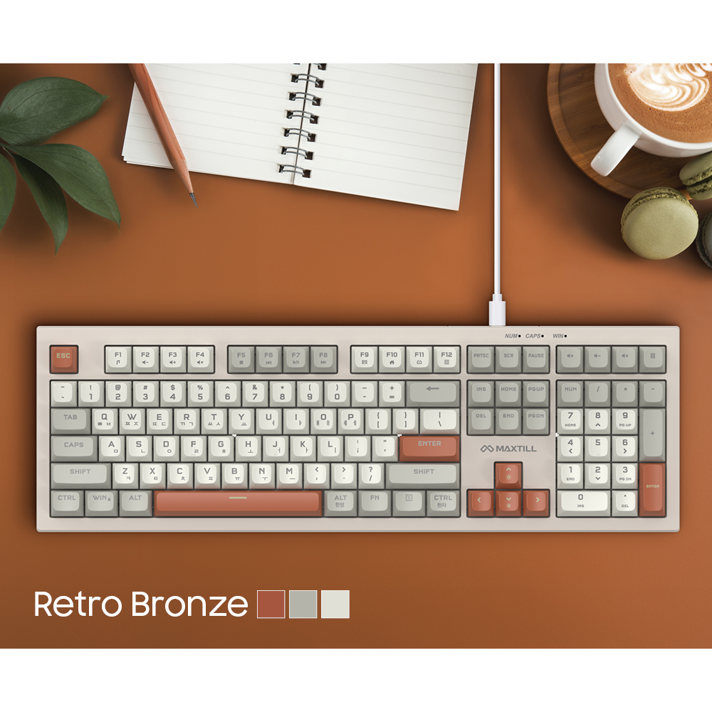 맥스틸 저소음 조용한 사무실 사무용 게이밍 풀배열 풀윤활 컴퓨터 자판기 무소음 적축 키보드