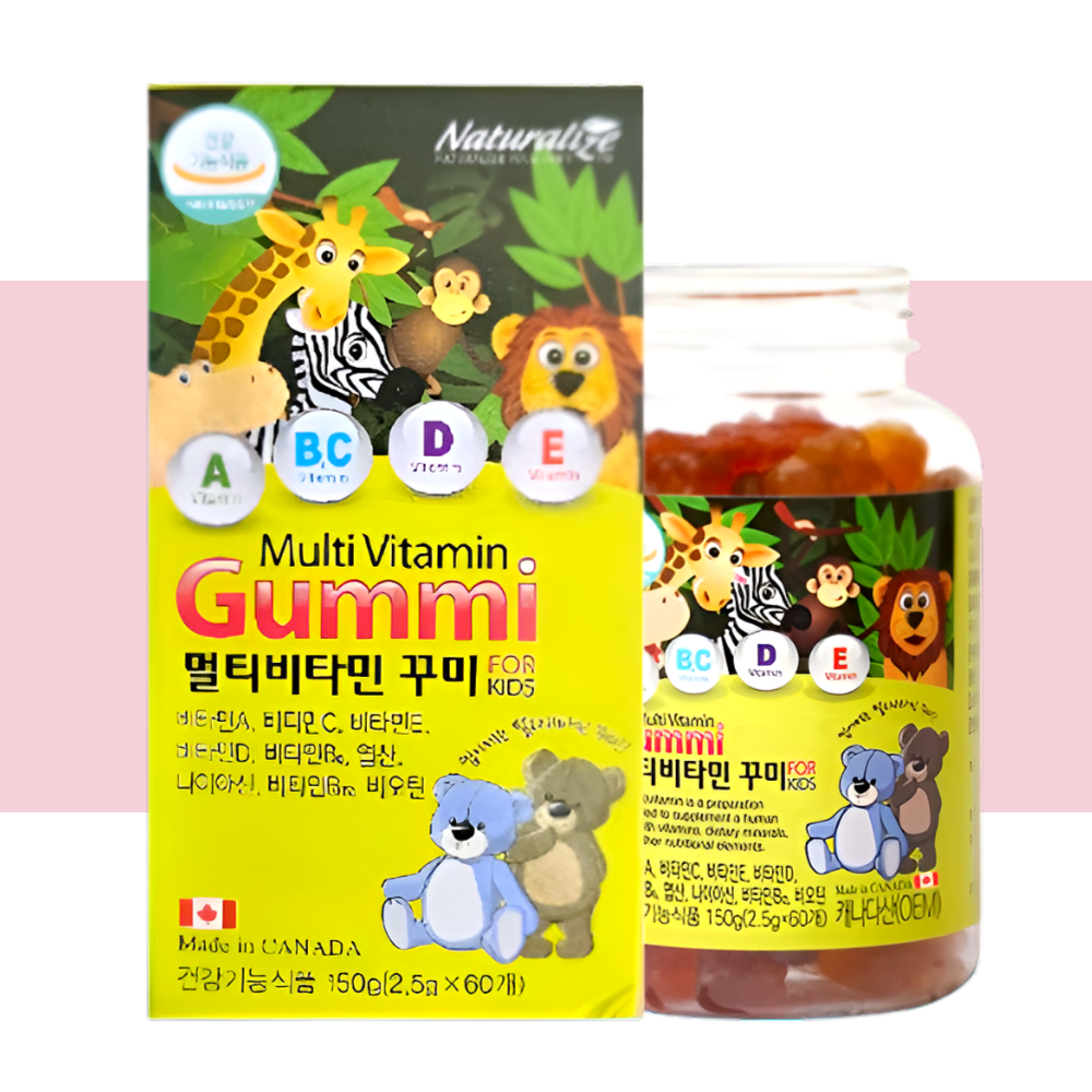 네추럴라이즈 멀티비타민 키즈 젤리 꾸미 사과딸기맛 60구미X1개