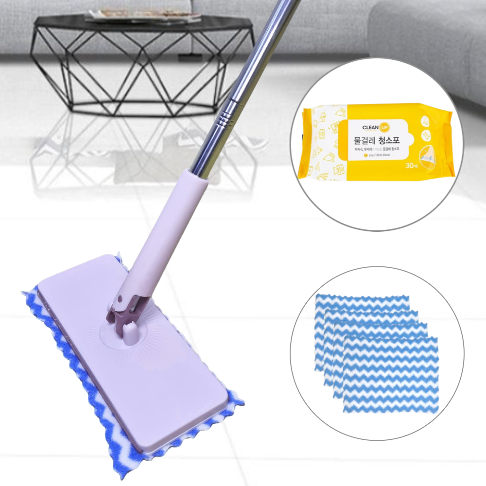 원터치 청소 밀대 걸레 막대 물걸레 밀대 물티슈 노터치 밀걸레