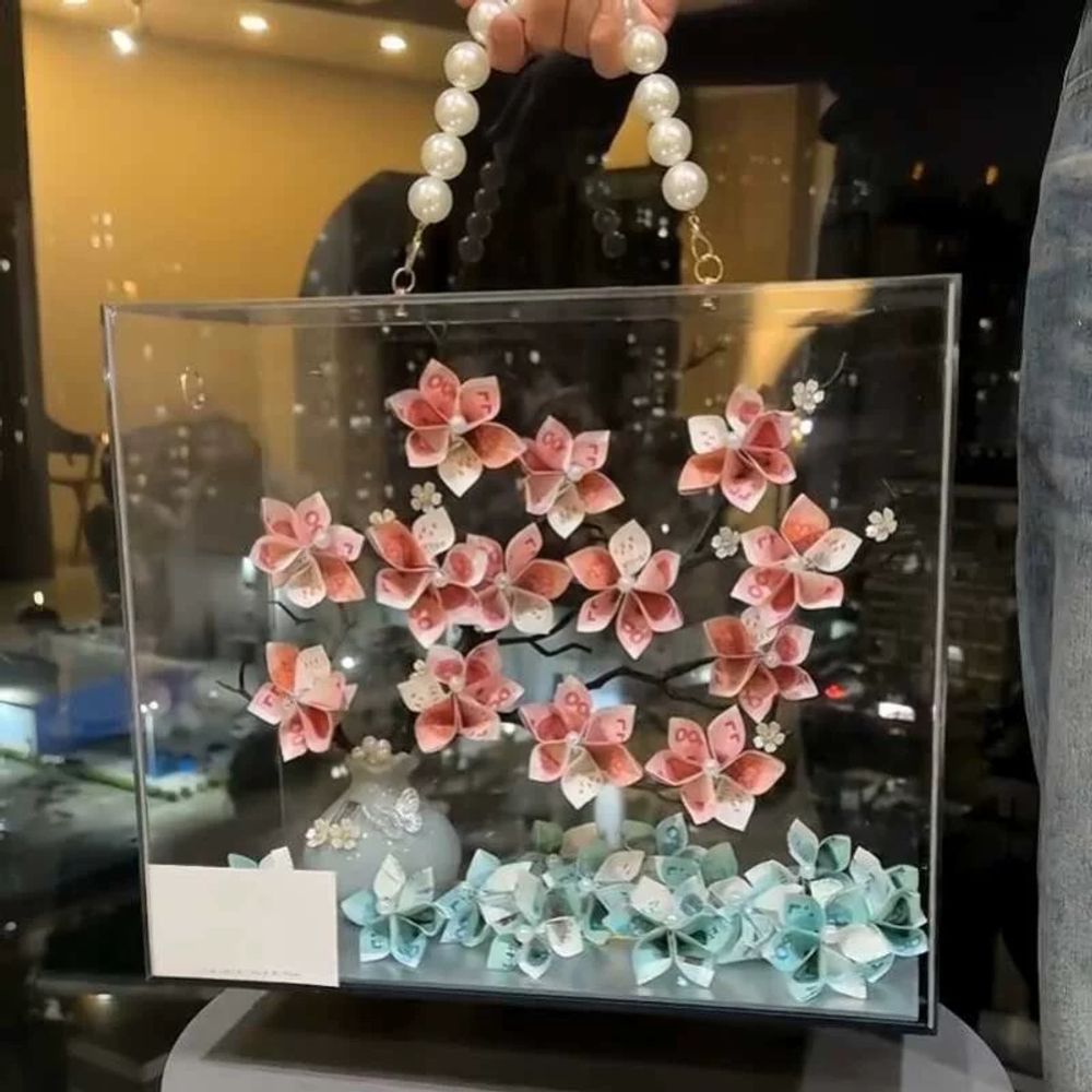 아크릴 꽃상자 선물상자 박스 휴대용 기념일 C. 머니 트리 재료 팩 Lotus Leaf - 상세 이미지 2