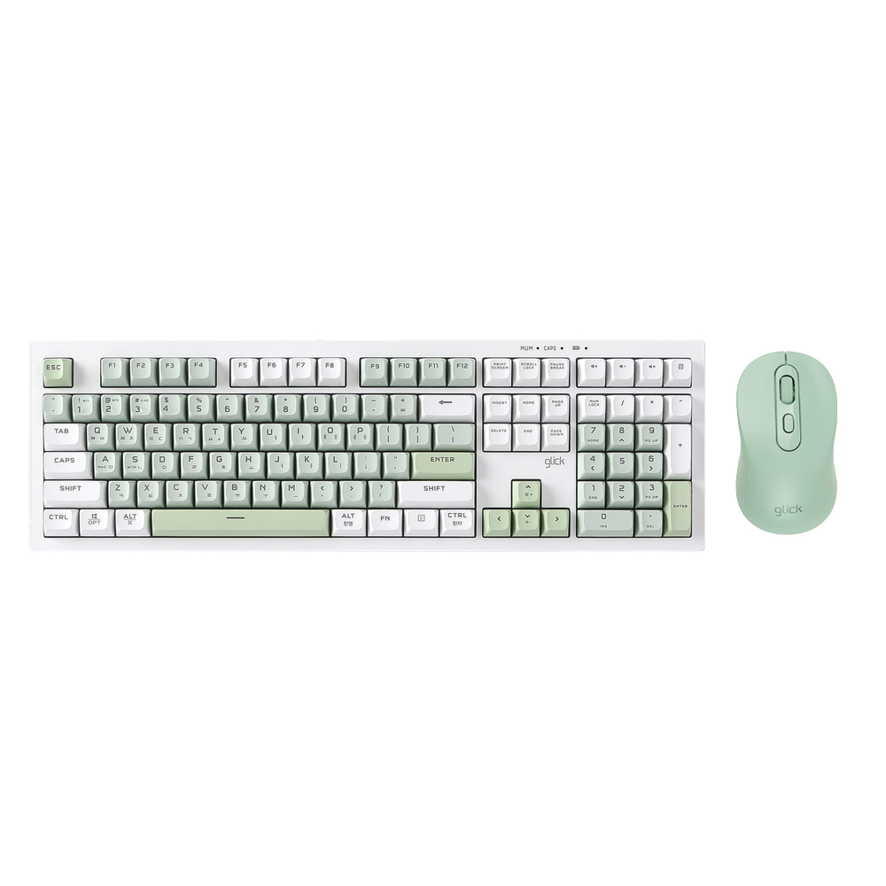 지클릭커 오피스프로 WMK90 사일런스 M 무소음 무선 블루투스 키보드 마우스 세트 108 Greenwich RC2 - 메인 이미지