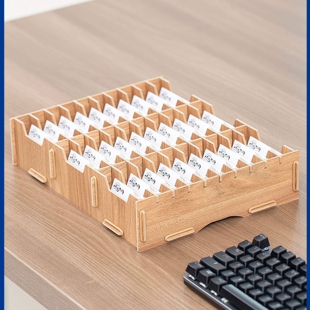 대형 명함보관함 원목 직선 진열대 수납함 회원카드 카드 A. 스트레이트 월넛 이미지 6