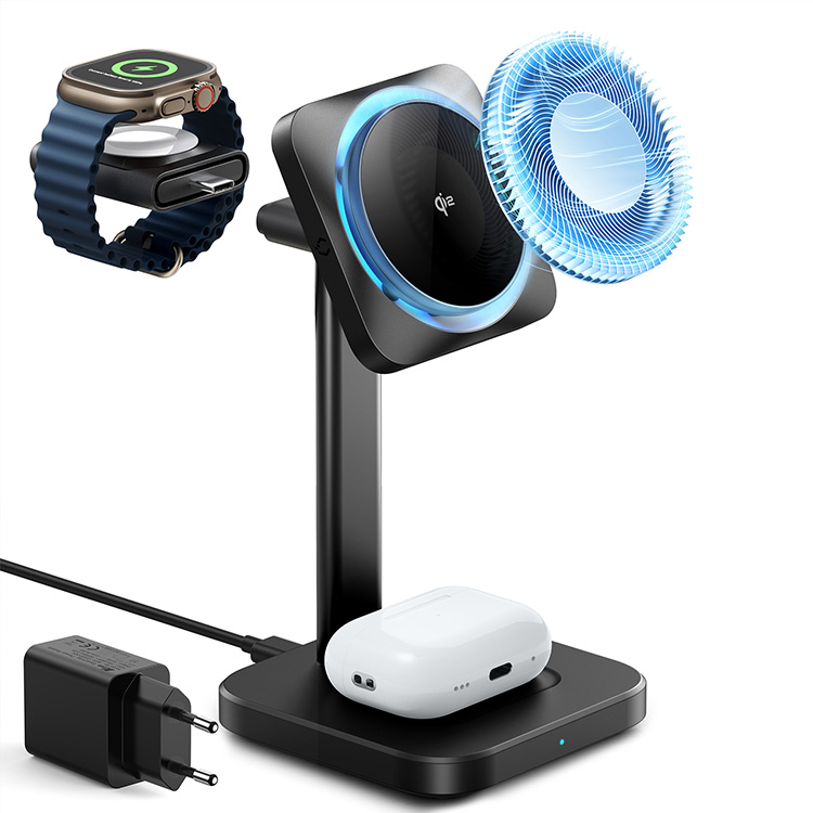 ESR 할로락 Qi2 크라이오부스트 3in1 맥세이프 고속 무선충전기 애플워치 에어팟