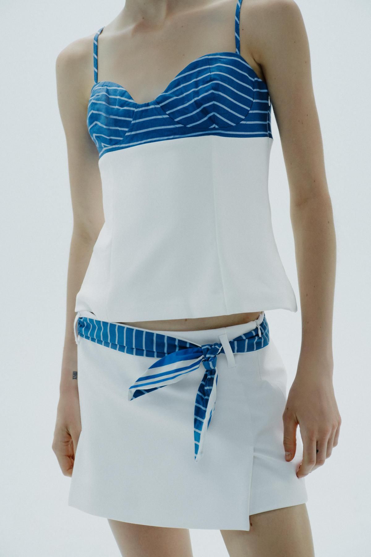 자라 스트레치 하트넥 프린트 스트랩 탑 4772/109 WHITE - 상세 이미지 3