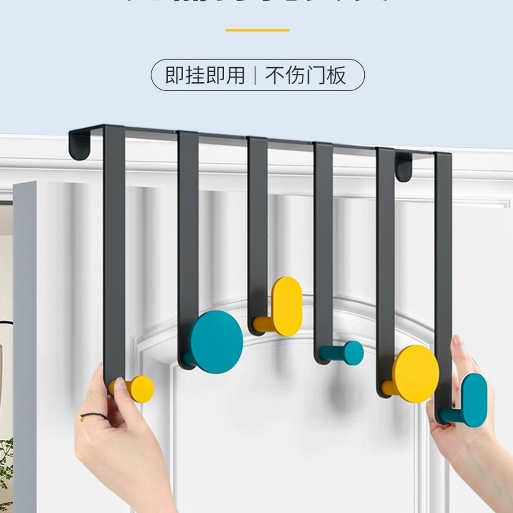 도어행거 파스텔 문걸이 옷걸이 방문 문행거 방문 A. 패션 블루 핑크베스트셀러 모델 6 훅 - 상세 이미지 4