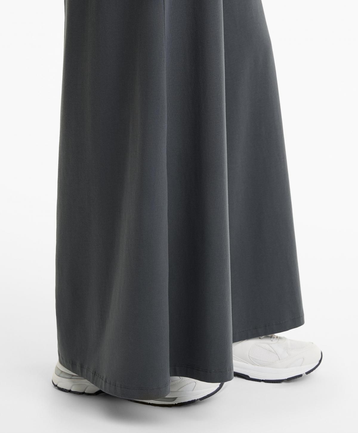 오이쇼 코튼 혼방 폴드오버 와이드 팔라조 팬츠 3363/736 STEEL - 상세 이미지 4