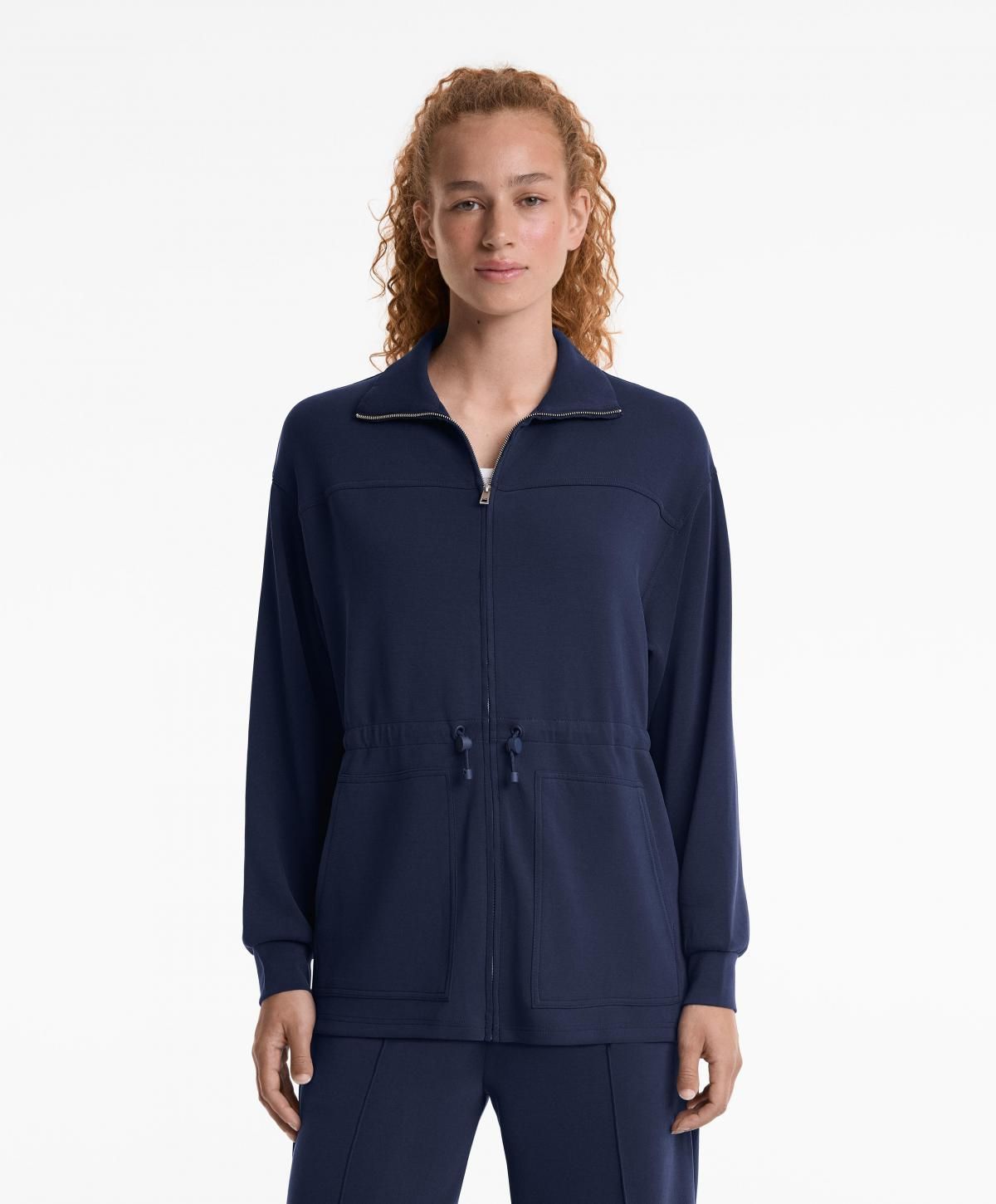 오이쇼 소프트 모달 스트링 롱 재킷 4913/791 NAVY - 상세 이미지 3