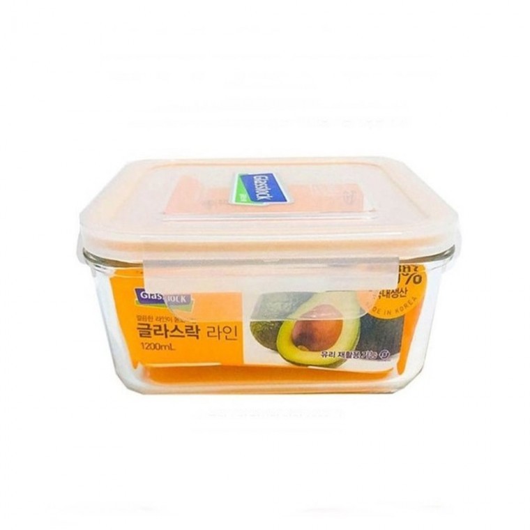 글라스락 정사각 밀폐용기 1200ml 찬합 냉장고용기 유리밀폐용기 - 메인 이미지