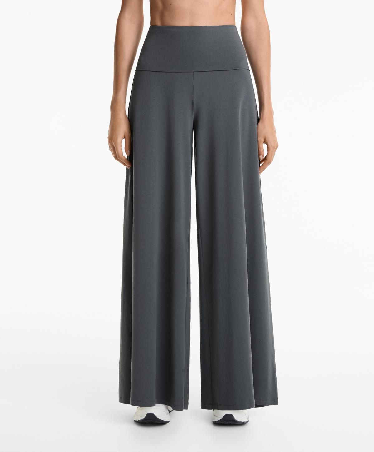 오이쇼 코튼 혼방 폴드오버 와이드 팔라조 팬츠 3363/736 STEEL - 상품 이미지