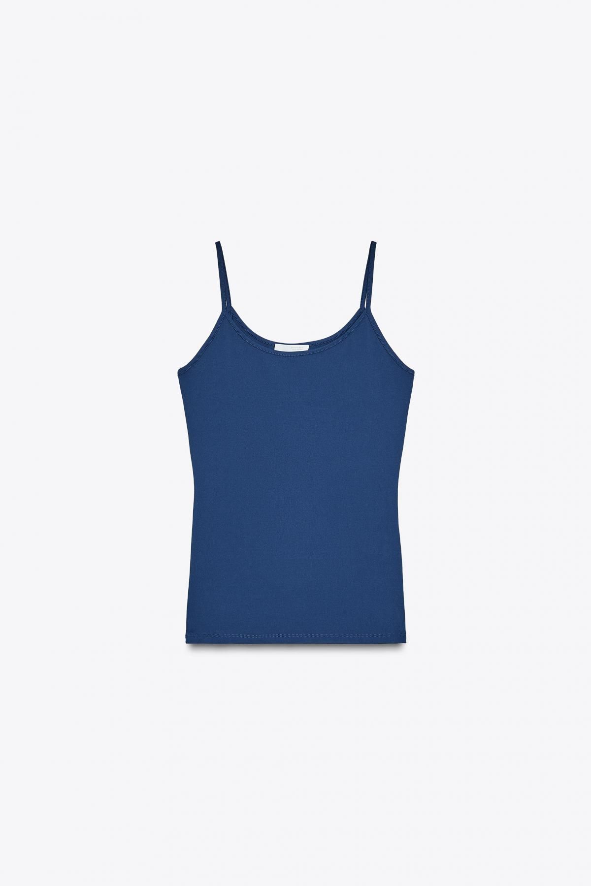자라 폴리아미드 슬림핏 스트랩 탑 3905/532 NAVY BLUE - 메인 이미지