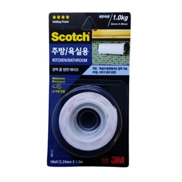 3M KB210 주방 욕실용 강력 폼 양면테이프 24mm x 1M 강력한양면테이프 초강력양면테이프 3M양면테이프 - 메인 이미지