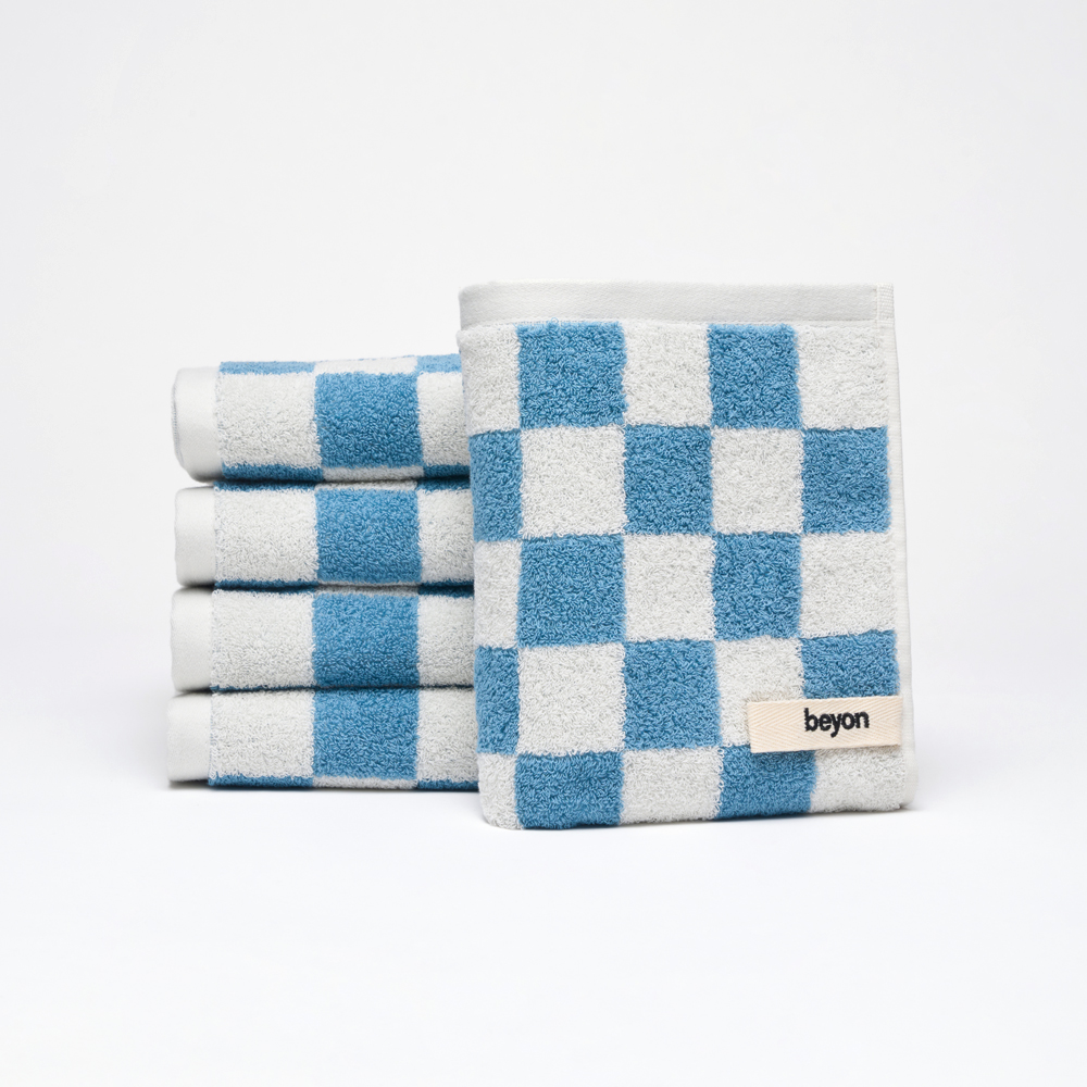 비욘 호텔수건 40수 페이스 타올 데일리 세트 코마사 170g, 체커보드 OW/N, 5장