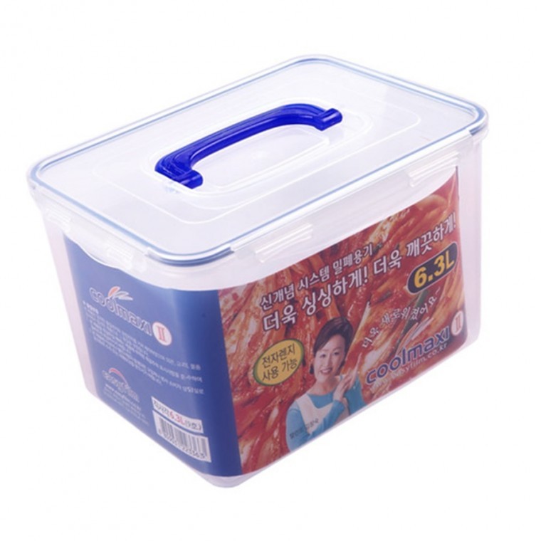 쿨맥시2 직사각 밀폐용기 6.3L 김치용기 냉장고용기 찬합 - 상품 이미지