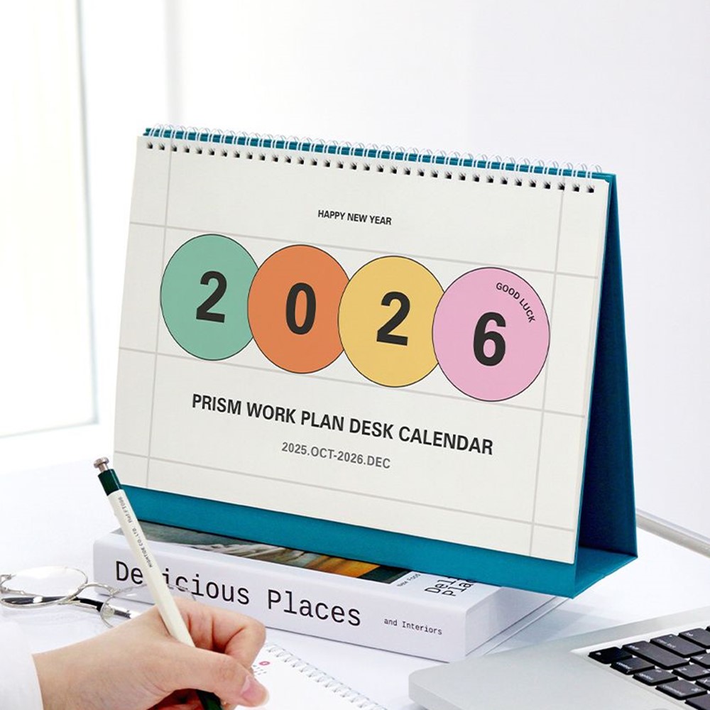 2026 년 대형 탁상 달력 26년 A4 달력 워크플랜 2026 데스크캘린더 프리즘 인디고 대표 이미지