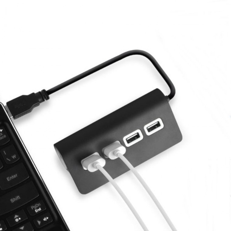 바하 4포트 USB 허브 블랙 C타입허브 멀티포트허브 4포트허브 - 메인 이미지