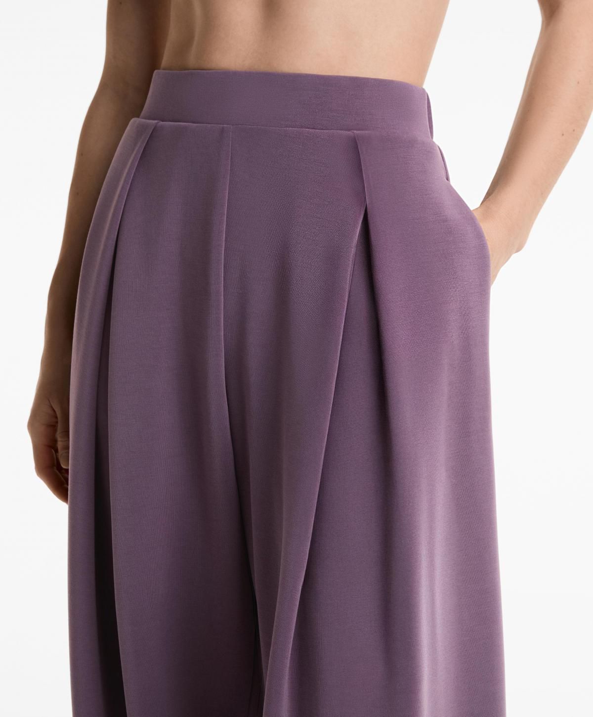 오이쇼 소프트 모달 와이드 코쿤 팬츠 3344/791 LILAC - 상세 이미지 3