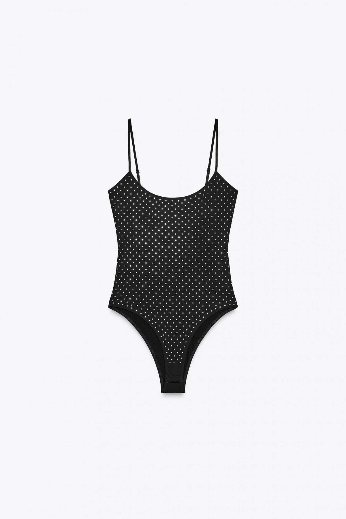 자라 라인스톤 폴리아미드 슬림핏 바디수트 3641/849 BLACK - 메인 이미지
