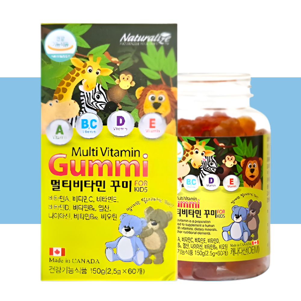 네추럴라이즈 꾸미 멀티비타민 어린이 젤리 사과딸기맛 60구미X1박스