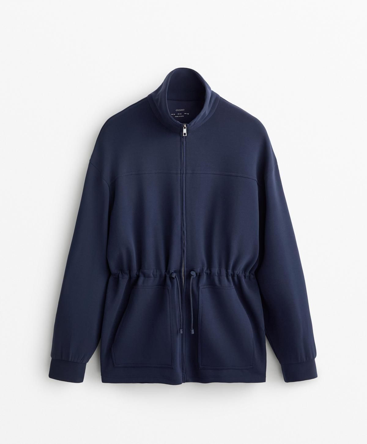 오이쇼 소프트 모달 스트링 롱 재킷 4913/791 NAVY - 상품 이미지