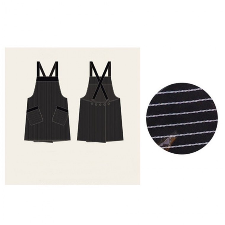 스트라이프 엑스자 단추 앞치마 L 매장앞치마 주머니앞치마 작업앞치마