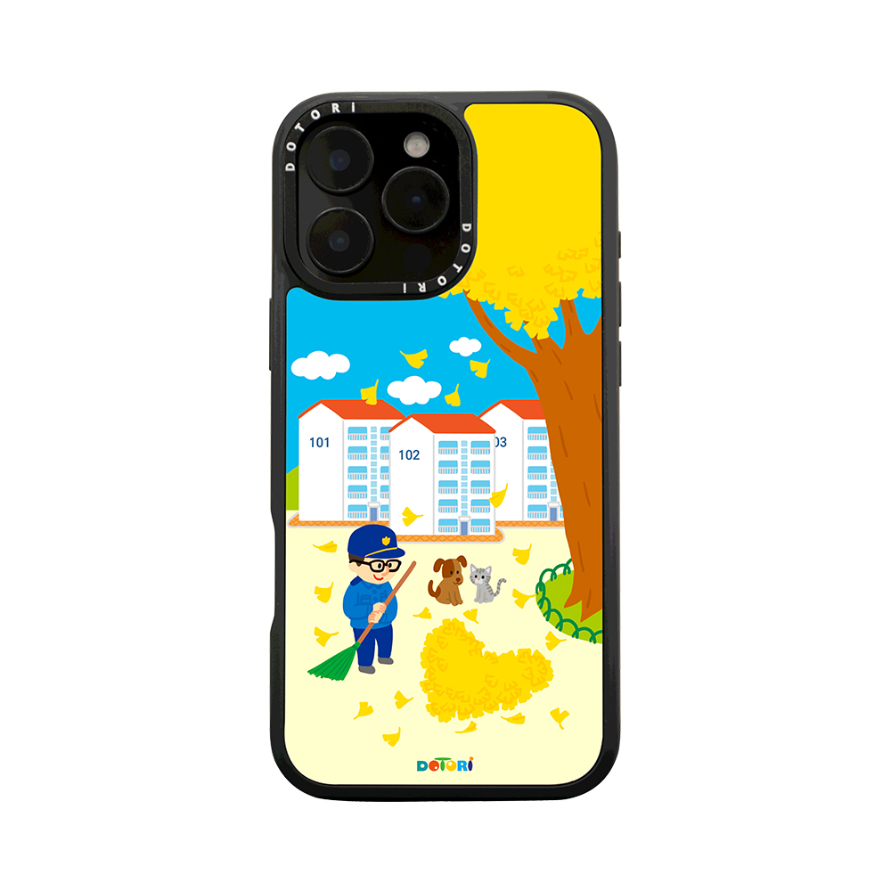 도토리 경비아저씨 (하트가 된 은행잎) 응원해 아이폰 맥세이프 핸드폰 케이스