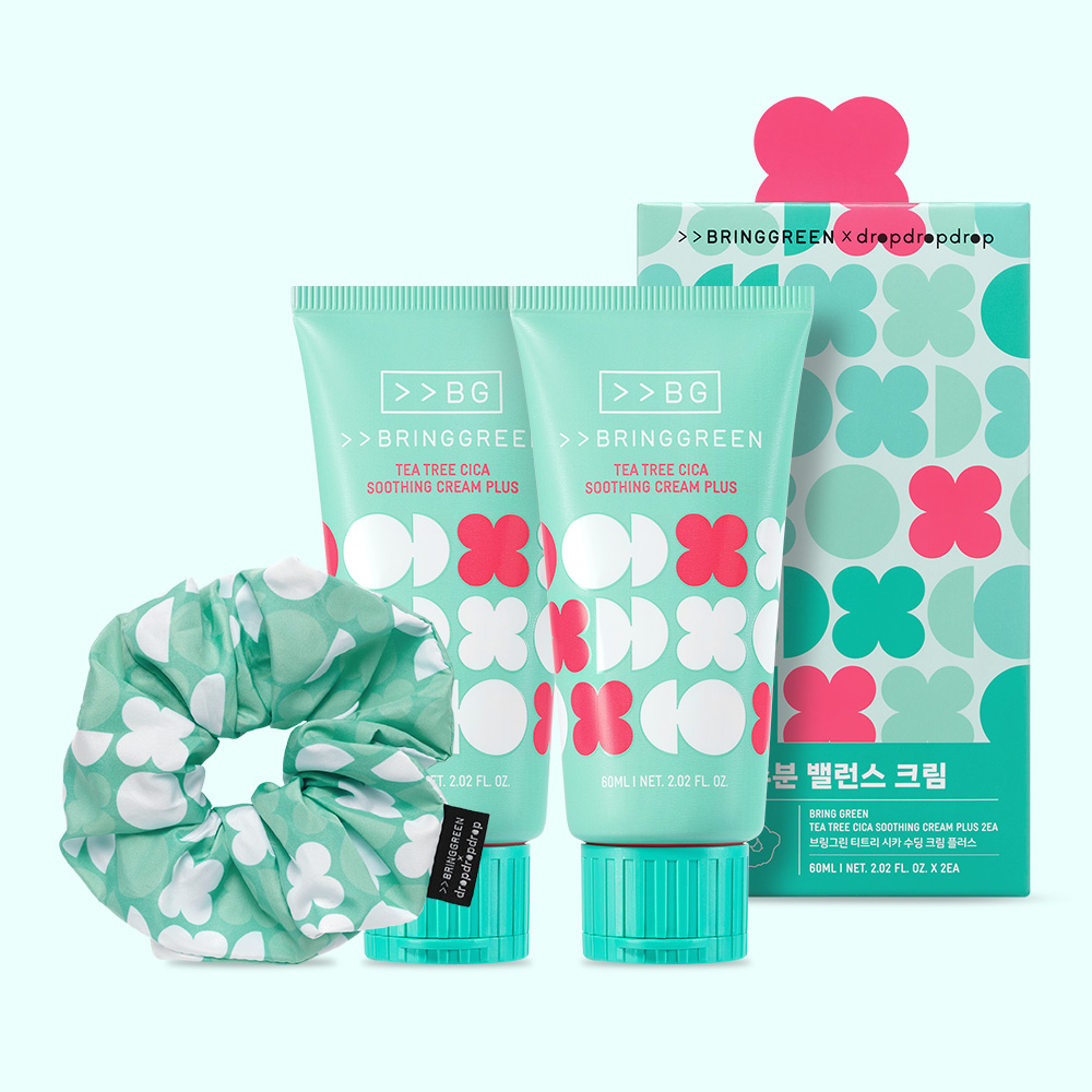 [DRP콜라보] 브링그린 티트리 시카 수딩 크림 플러스 60ml+60ml (증정: 헤어스크런치) 제품 이미지