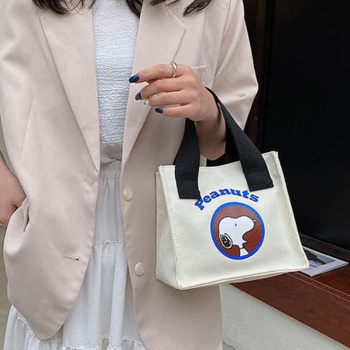 스누피 미니토트백 강아지 캔버스가방 여성 손가방 - 상품 이미지