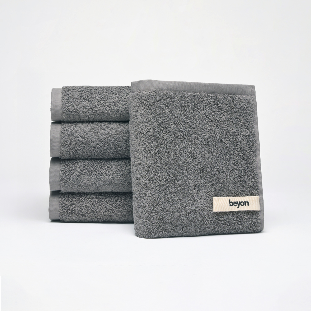 비욘 호텔수건 40수 페이스 타올 데일리 세트 코마사 200g, 차콜그레이, 5장