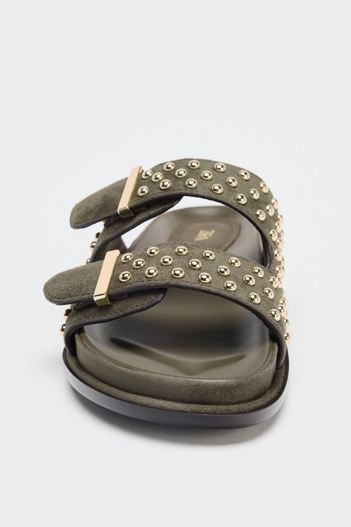 자라 버클 스터드 스트랩 샌들 2607/610 KHAKI GREEN - 상세 이미지 5