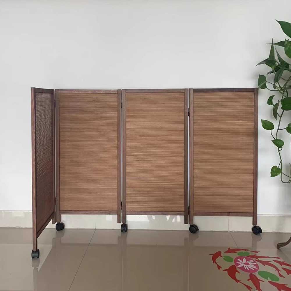 낮은 파티션 가림막 바퀴 주방 원목 집안 카페 벽 높이80cm 3도어 - 상세 이미지 4