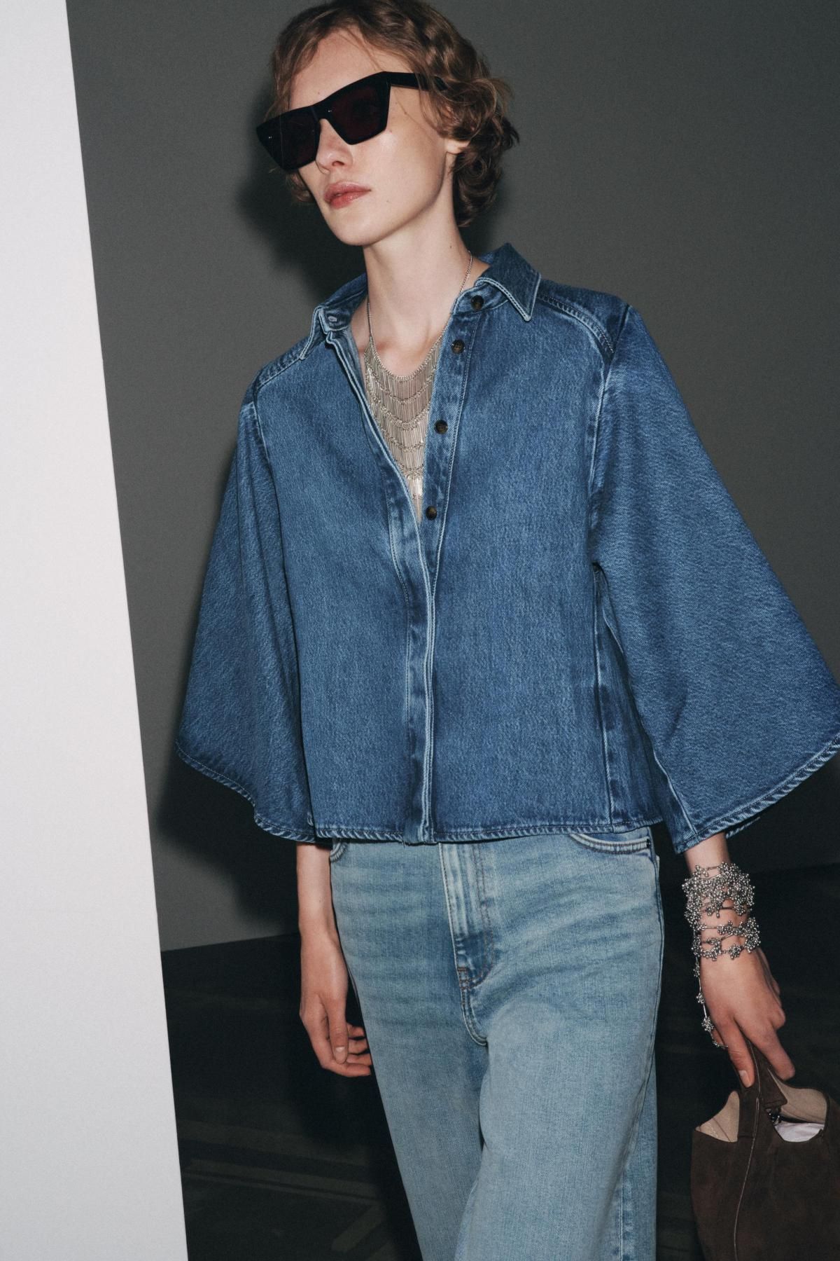 자라 데님 기모노 셔츠 6840/242 BLUE - 상세 이미지 5