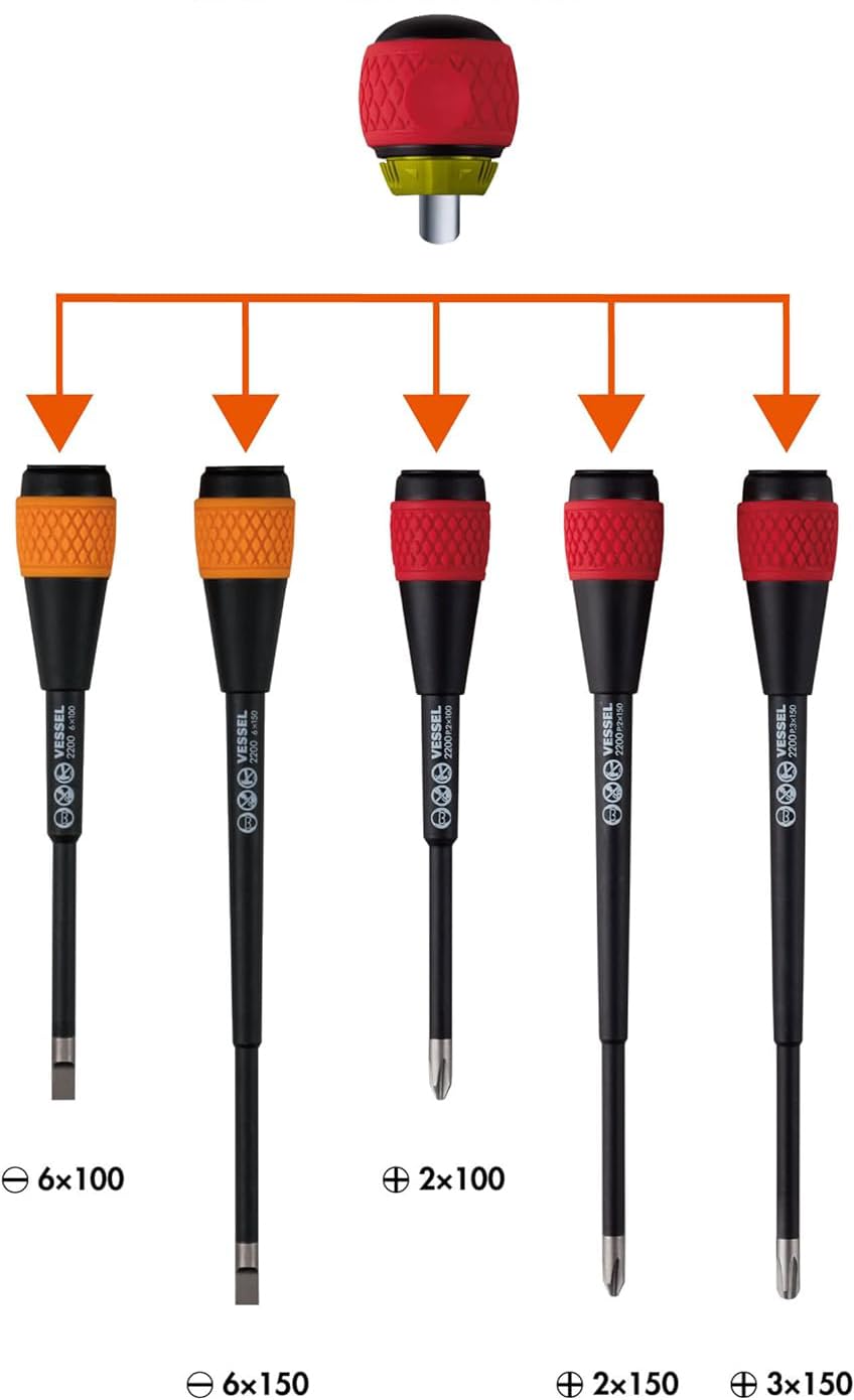 베셀 전공 라쳇드라이버 십자드라이버 2x100mm(+) - 상세 이미지 4