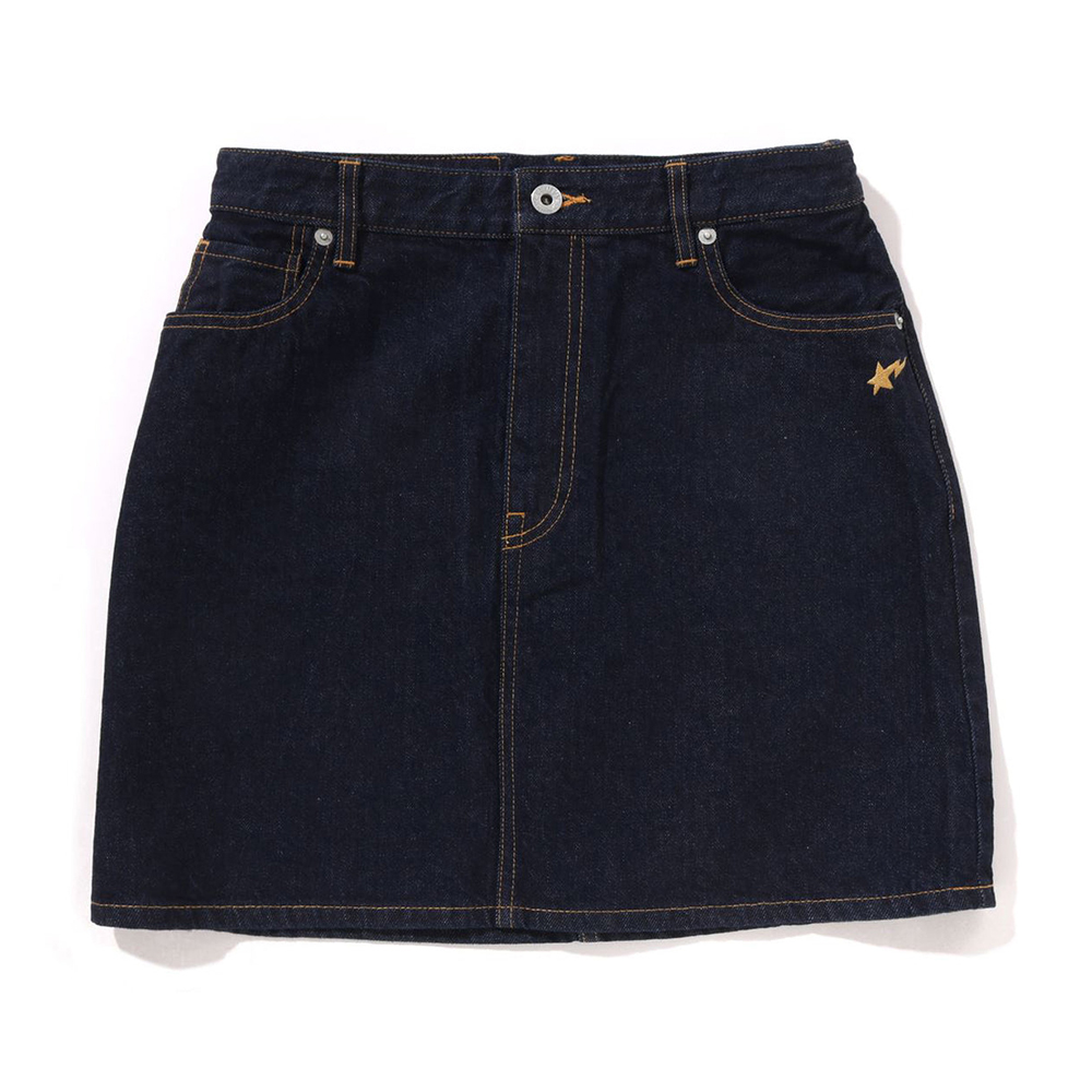 베이프 우먼즈 치마 APE HEAD EMBROIDERY 12 OZ DENIM SKIRT 1L80-254-001 - 메인 이미지