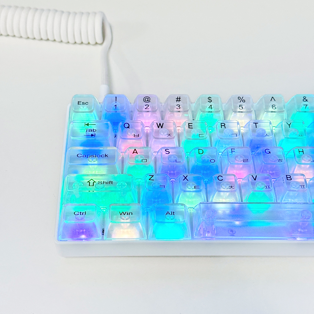 투명 키캡 포그 안개 한글각인 PC LED 투과 OEM 프로파일 기계식키보드 이미지 7