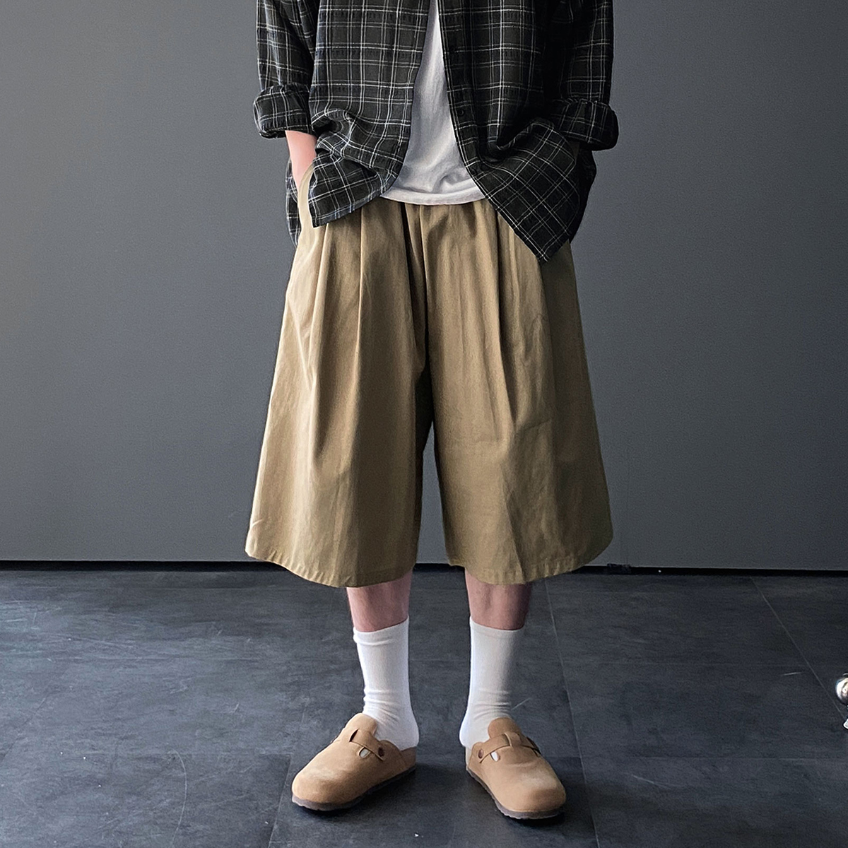 남성7부반바지 남자버뮤다팬츠 벌룬팬츠 통큰반바지 - 상품 이미지
