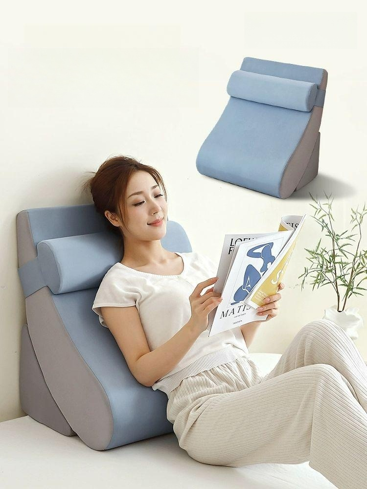 침대 등받이쿠션 허리 역류성식도염베개 베개 쿠션 독서용 베드백 지지대 사무실 요추 다용도 - 상품 이미지