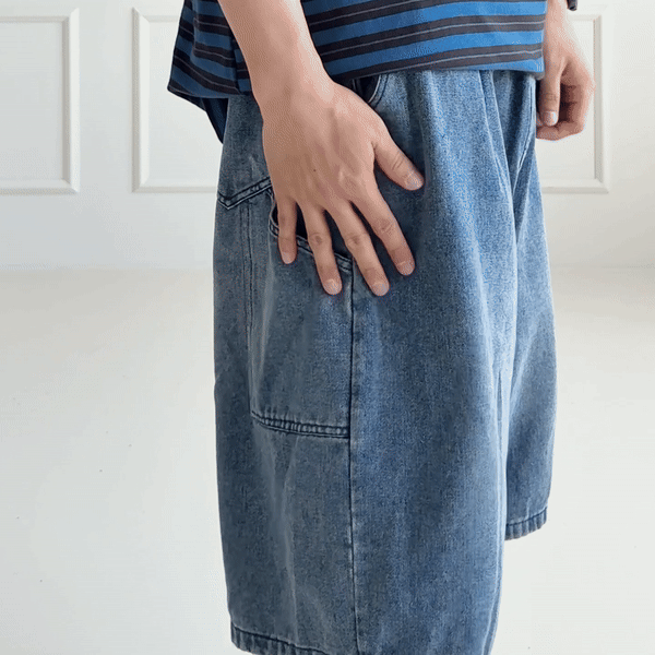남자청반바지 남자데님버뮤다팬츠 카펜터반바지 이미지 7