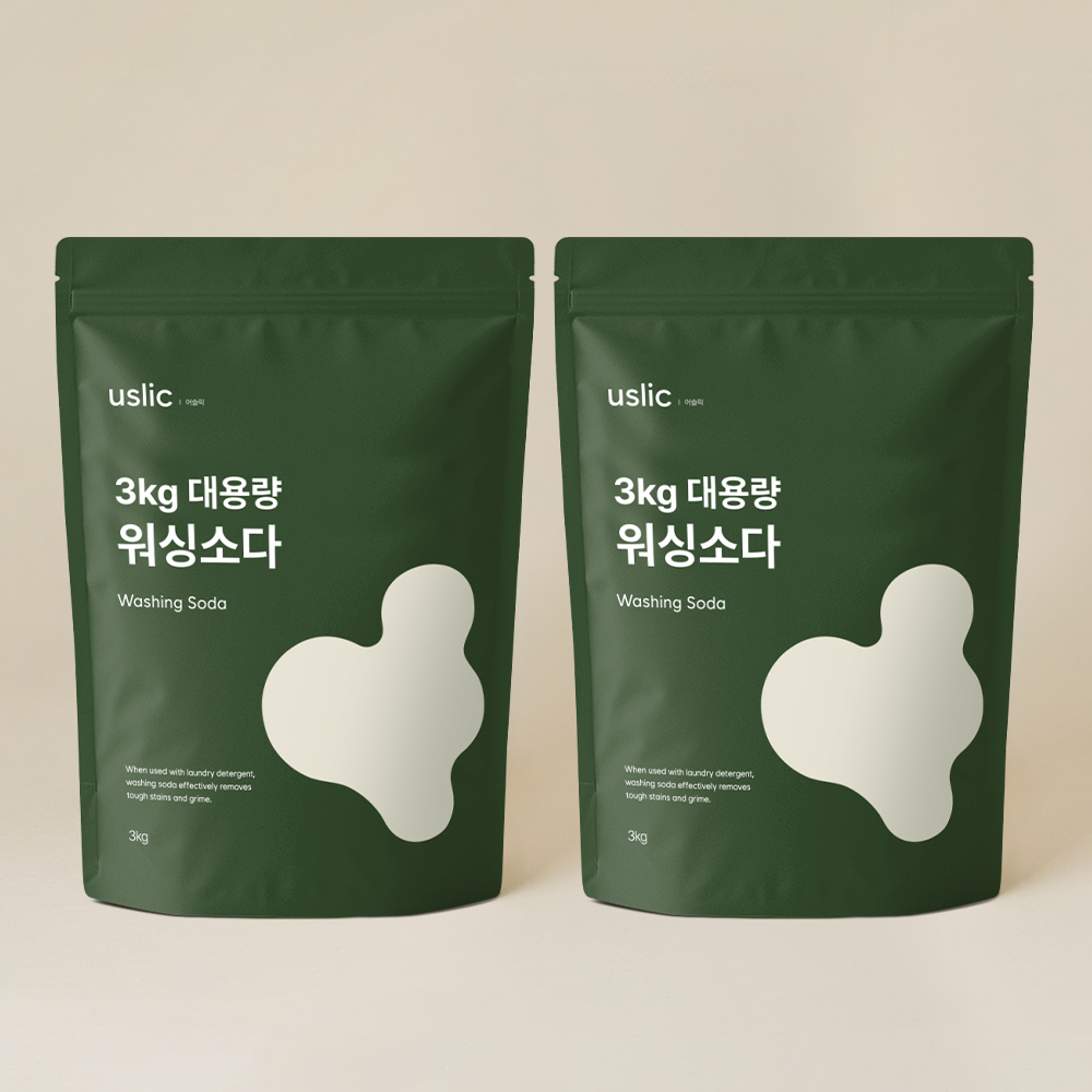 네이버 USLIC 어슬릭 워싱소다 탄산소다 탄산나트륨 강알칼리세제 염기성 3kg, 2개