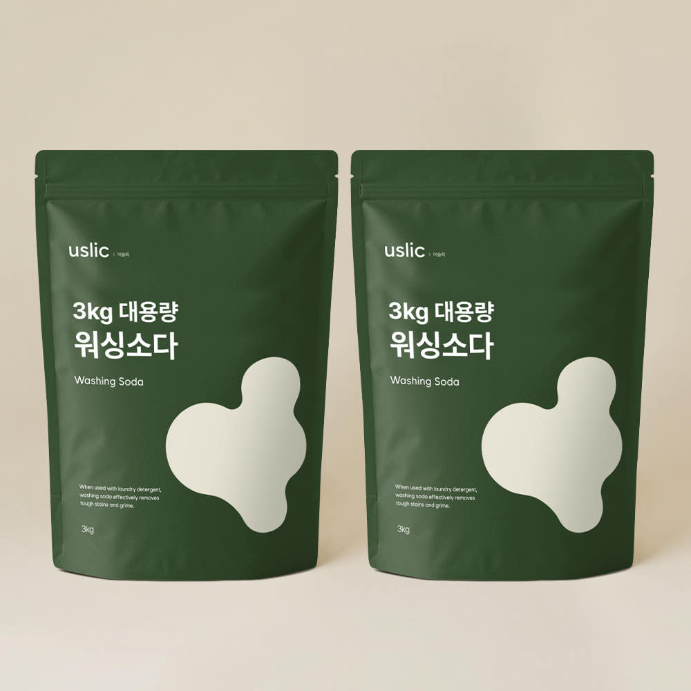 USLIC 어슬릭 워싱소다 탄산소다 탄산나트륨 강알칼리세제 염기성 3kg, 2개