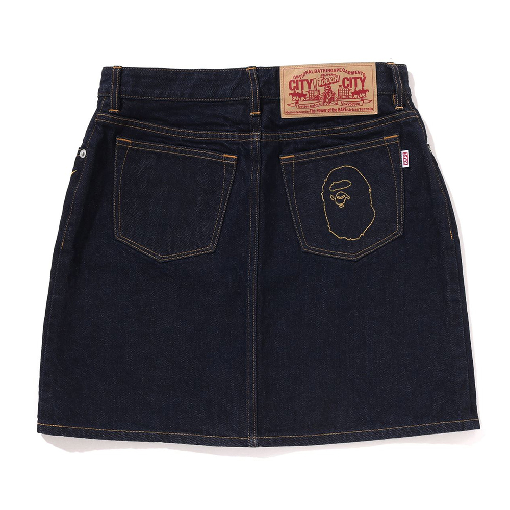 베이프 우먼즈 치마 APE HEAD EMBROIDERY 12 OZ DENIM SKIRT 1L80-254-001 - 상세 이미지 2