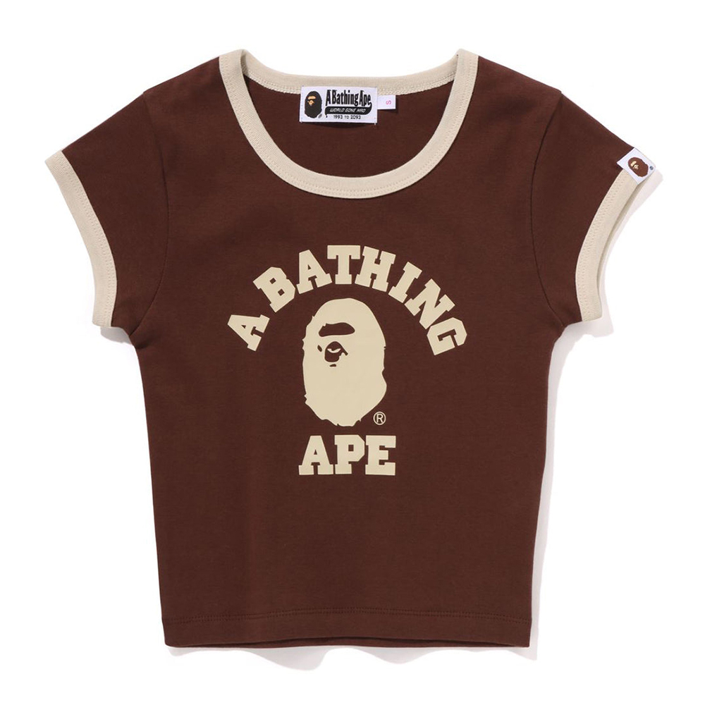 베이프 우먼즈 반팔티 COLLEGE CROPPED TRIM TEE 1L80-209-005 - 상품 이미지